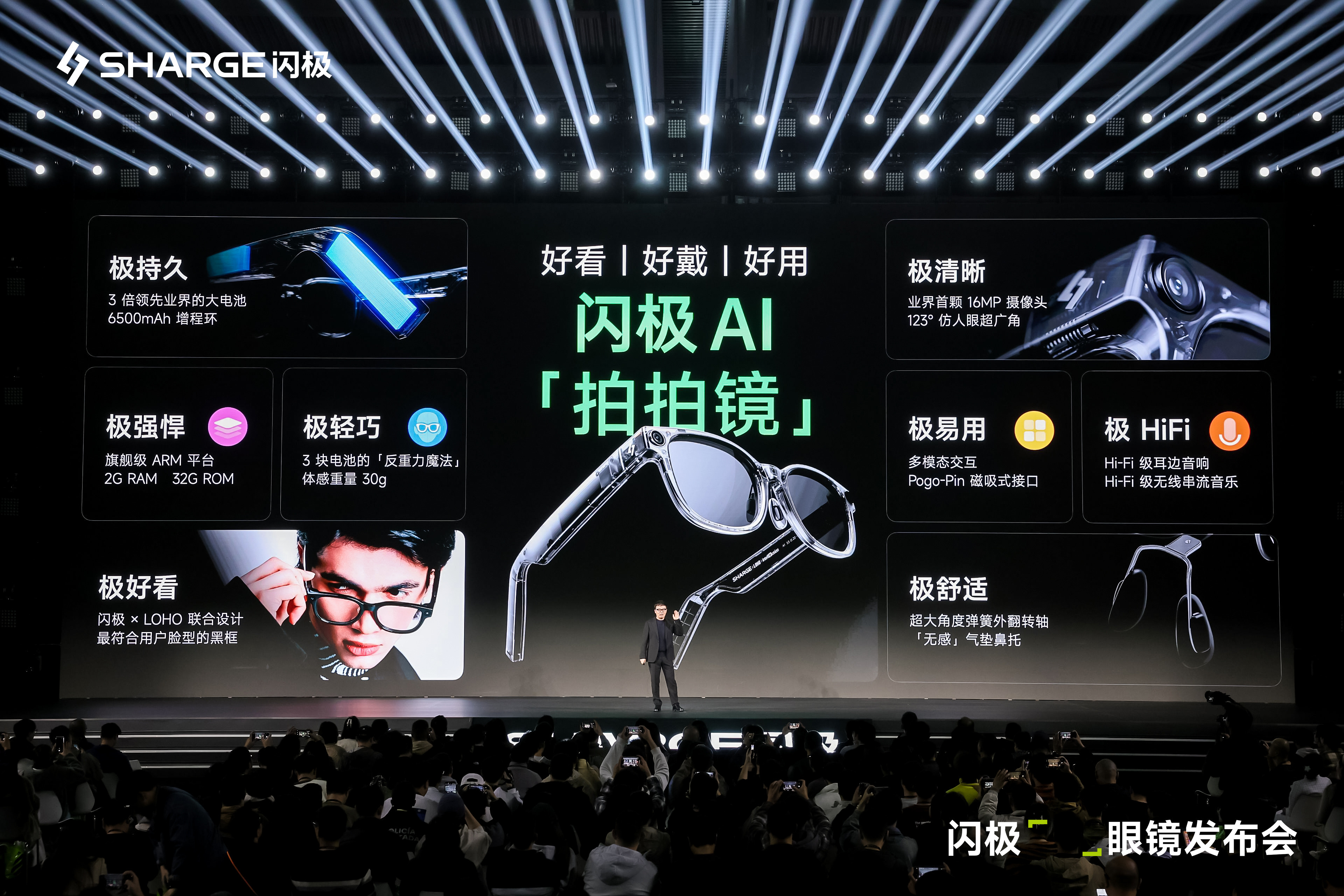 国内首款量产AI眼镜——闪极AI「拍拍镜」发布售价999元